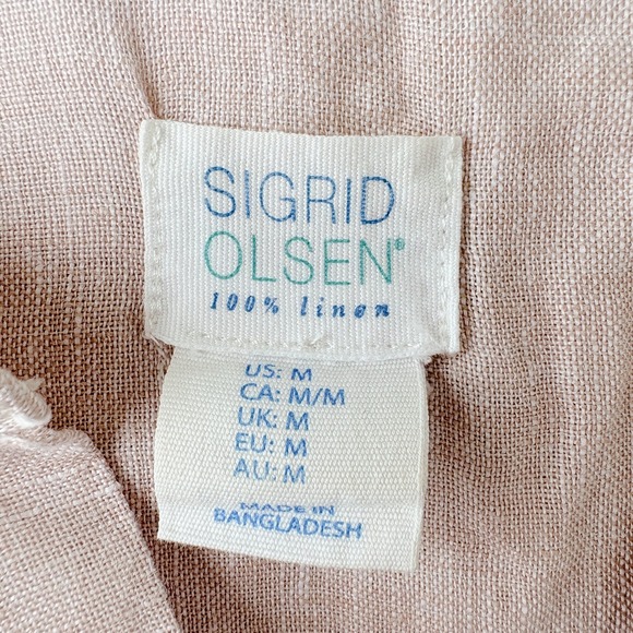 Sigrid Olsen Linen Tunic Shirt Womens Medium Pink Lagenlook Coastal Minimalist - Picture 2 of 7